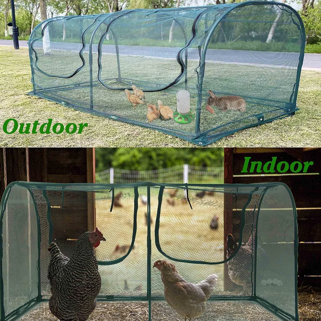 portable chicken run hen coop,walk in poultry house, 10 stakes in backyard and farm portable chicken run hen coop,walk in poultry house, 10 stakes in backyard and farm