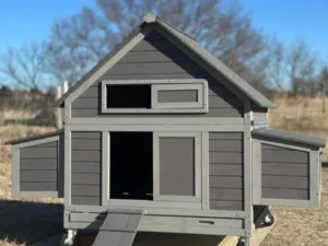 large chicken coop on wheels mobile weatherproof for 6 8 chickens with 6 nesting box