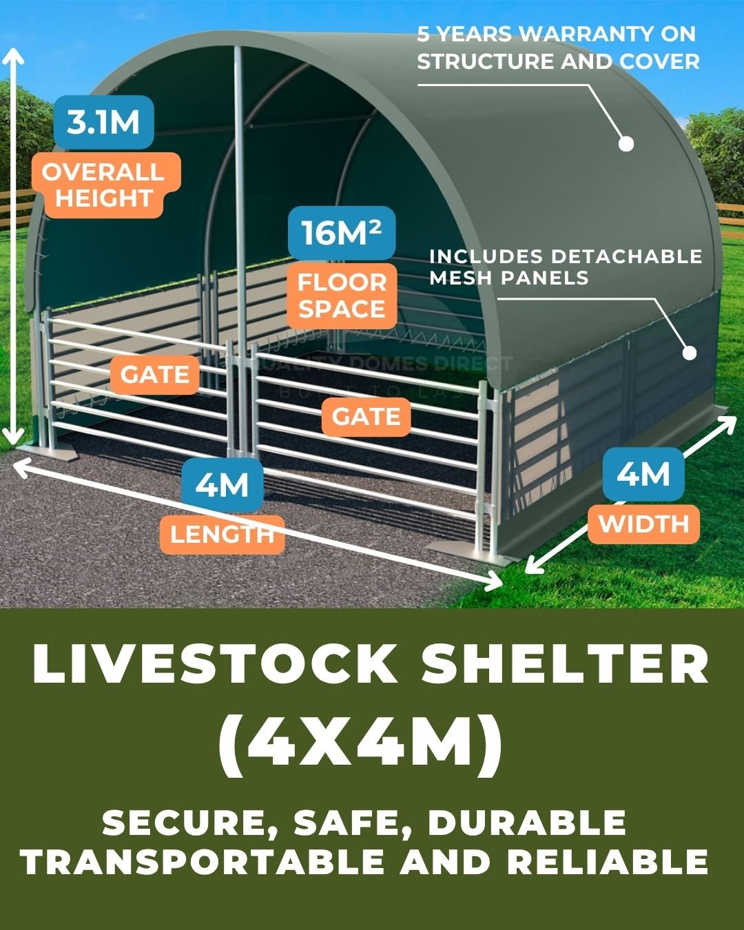 livestock shelter (4m x 4m) livestock shelter (4m x 4m)
